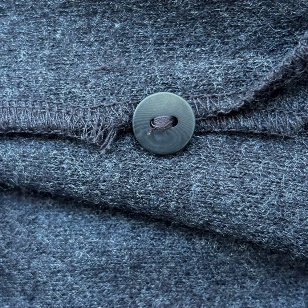 Eileen Fisher Mandarin Collar Wool Shirt Shacket Minimalist Charcoal Gray PM - Picture 10 of 11